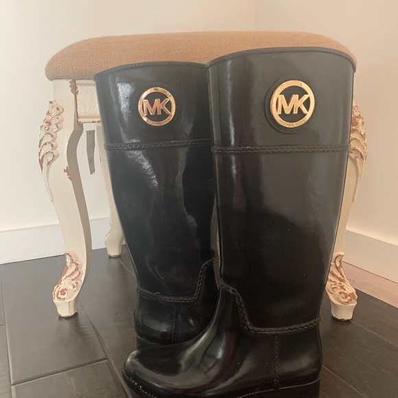 Black Michael Kors rain boots size 7 - Picture 4 of 5